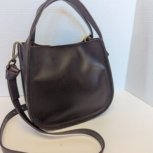 Madewell Sydney Chocolate Leather Crossbody Bag Purse Brass Hardware For Her